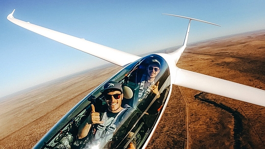 Jonathans First Glider Flight in Namibia by Stefan Langer